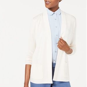 Anne Klein White Cardigan with Pockets